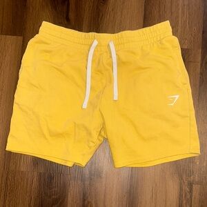 Gymshark Yellow Athletic Shorts with Drawstring Waistband